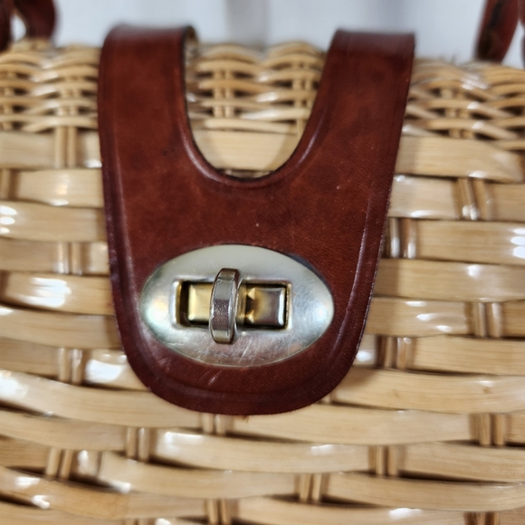 Vintage coated wicker shoulder purse corliss british crown colony of hong kong - Picture 2 of 16